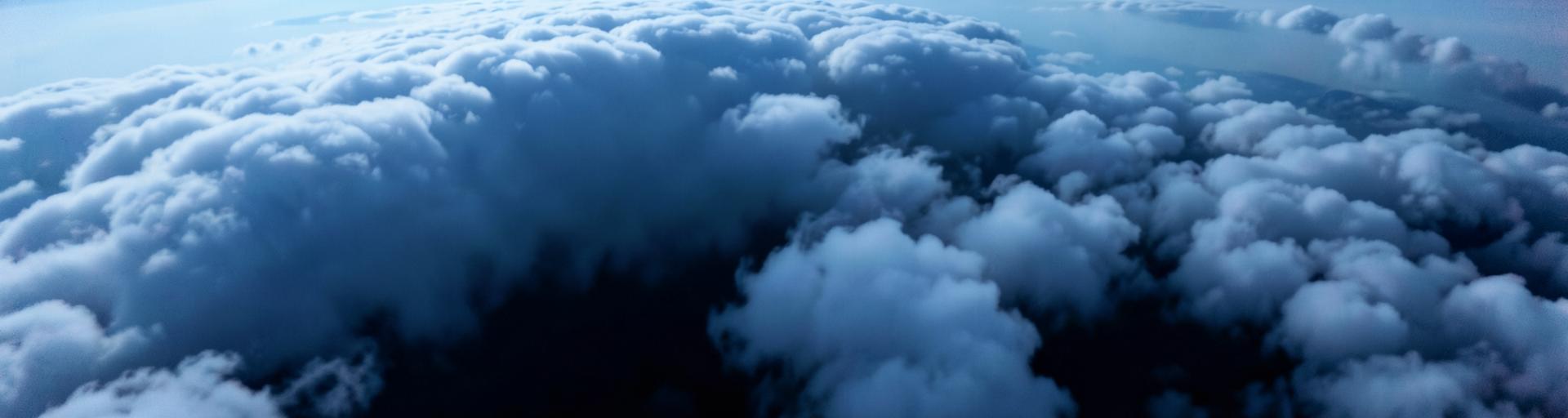 High-altitude cloud tops seen from above